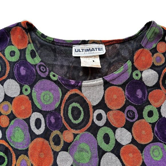 Vintage Mod Retro Groovy Circles Box Tee Top USA M - Picture 2 of 6